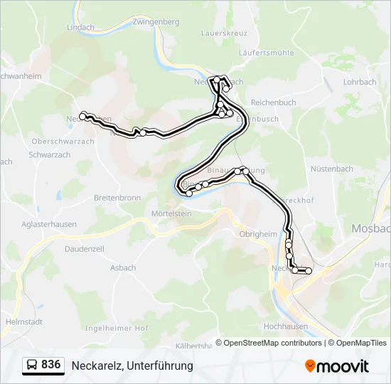 836 Bus Line Map