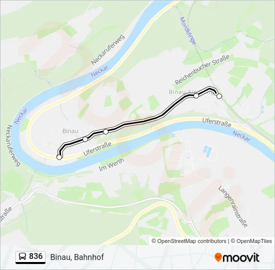 836 Bus Line Map