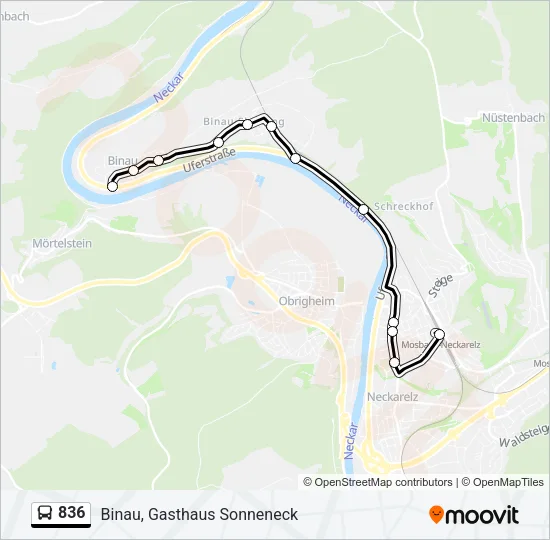 836 Bus Line Map