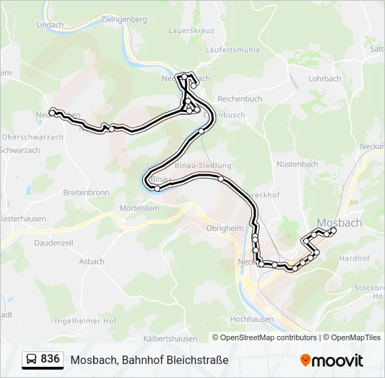 836 Bus Line Map