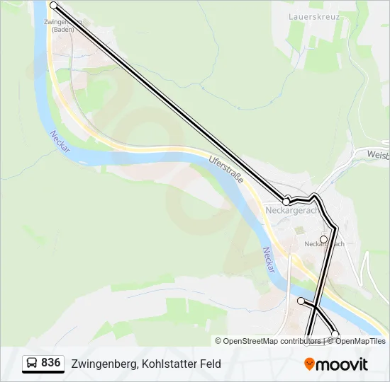 836 Bus Line Map