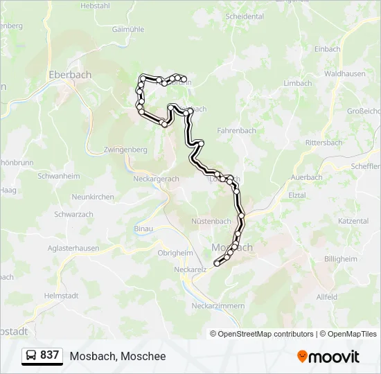 837 Bus Line Map