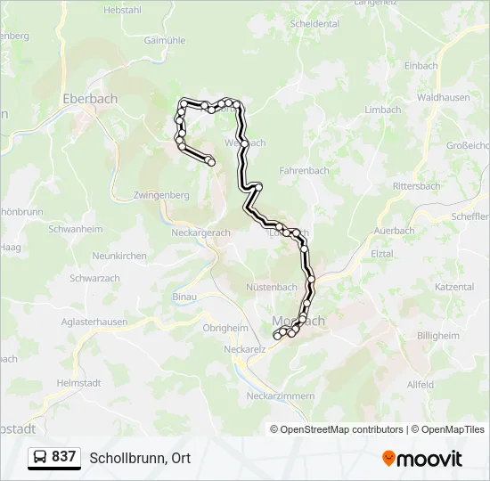 837 Bus Line Map