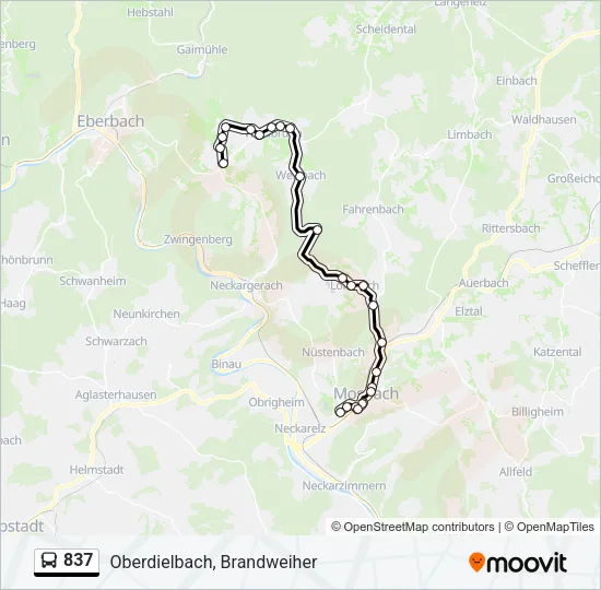837 Bus Line Map