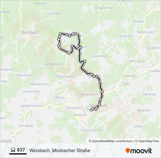 837 Bus Line Map