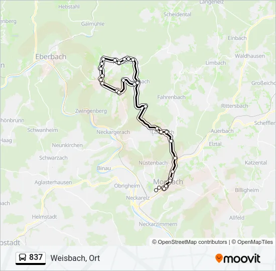 837 Bus Line Map