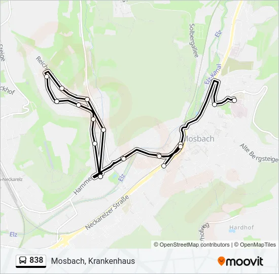 838 Bus Line Map