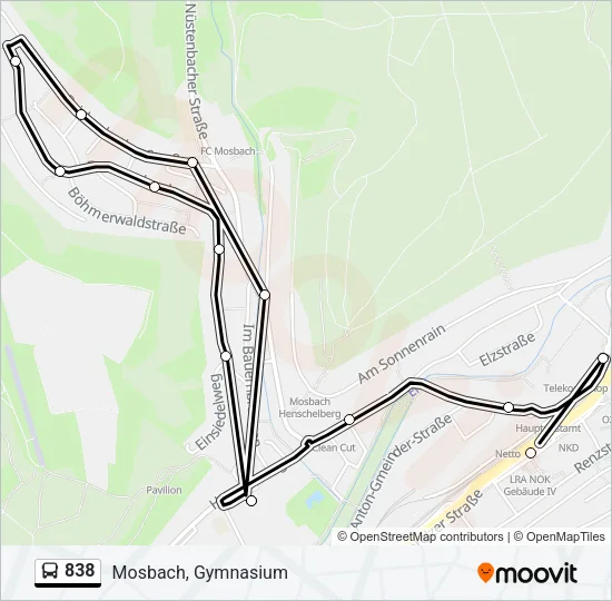 838 Bus Line Map