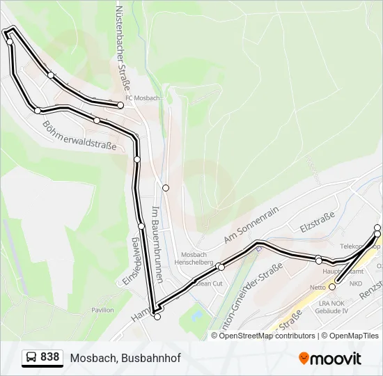 838 Bus Line Map