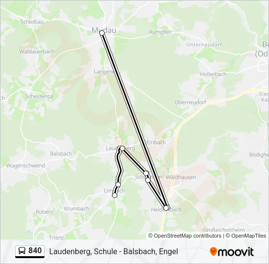840 Bus Line Map