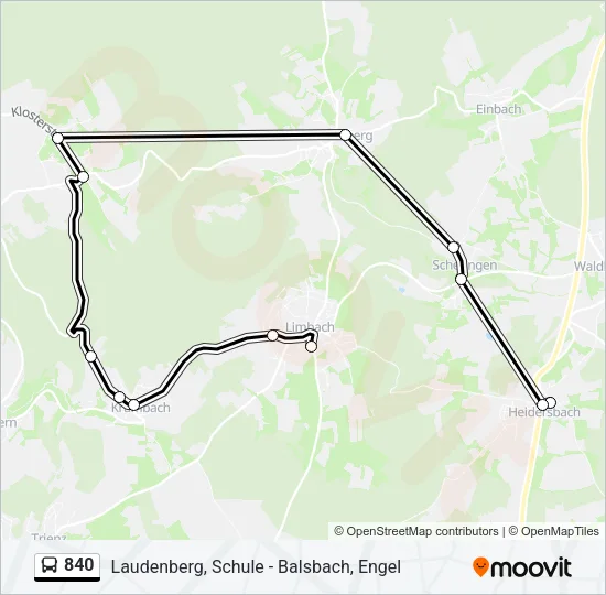 840 Bus Line Map