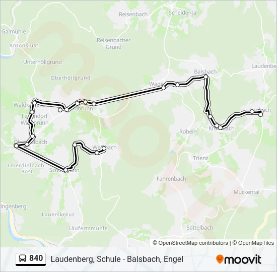 840 Bus Line Map