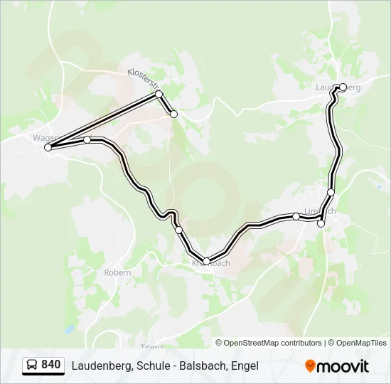 840 Bus Line Map
