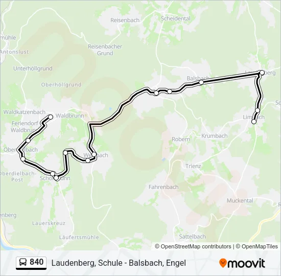 840 Bus Line Map