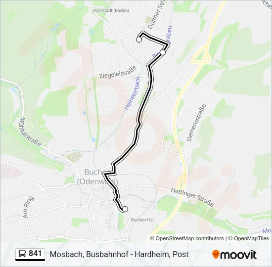 841 Bus Line Map