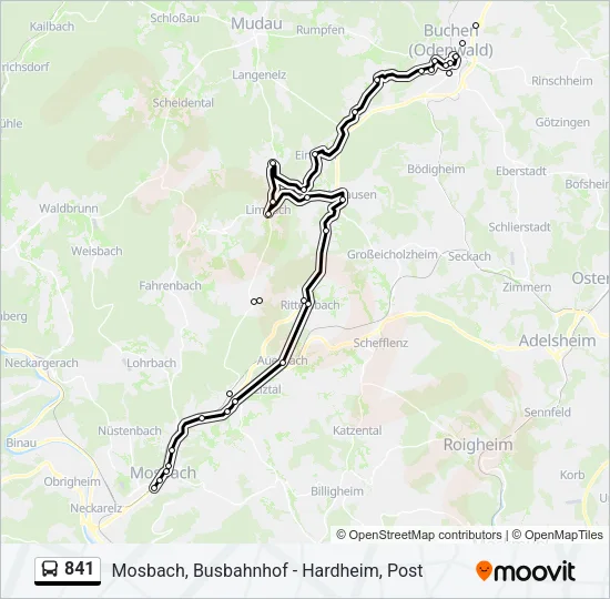841 Bus Line Map