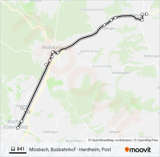841 Bus Line Map