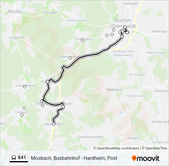 841 Bus Line Map