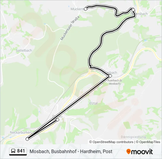 841 Bus Line Map