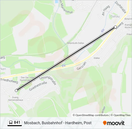 841 Bus Line Map