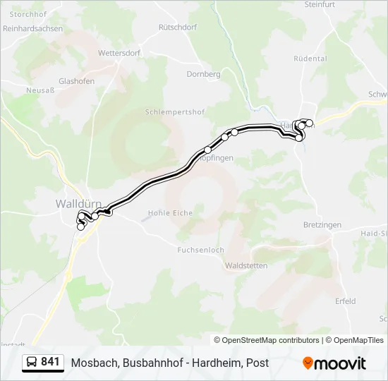 841 Bus Line Map