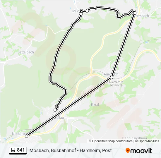841 Bus Line Map