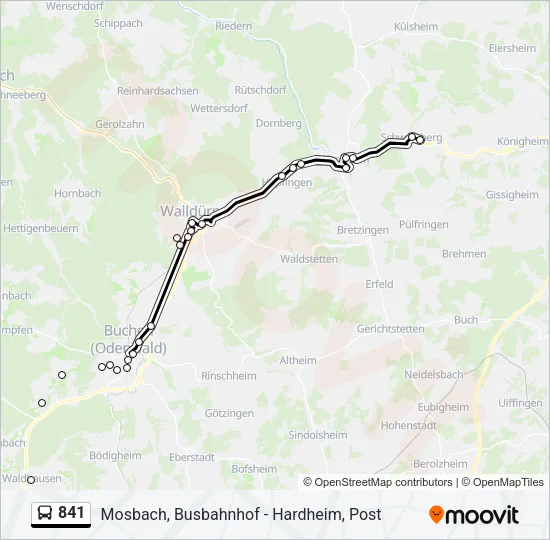 841 Bus Line Map