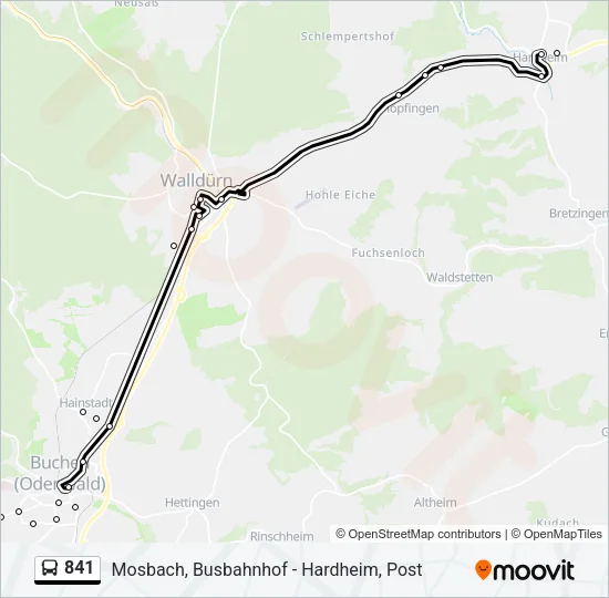 841 Bus Line Map
