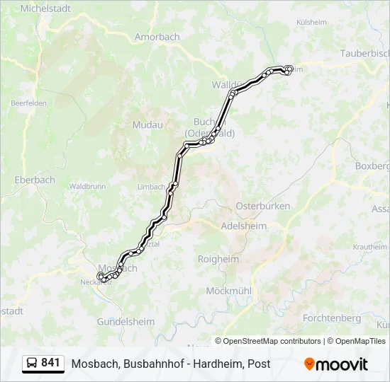 841 Bus Line Map