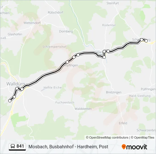 841 Bus Line Map