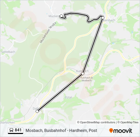 841 Bus Line Map