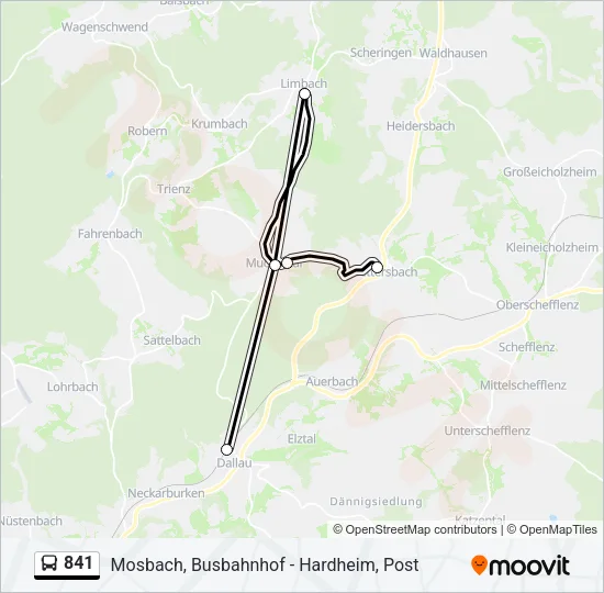 841 Bus Line Map