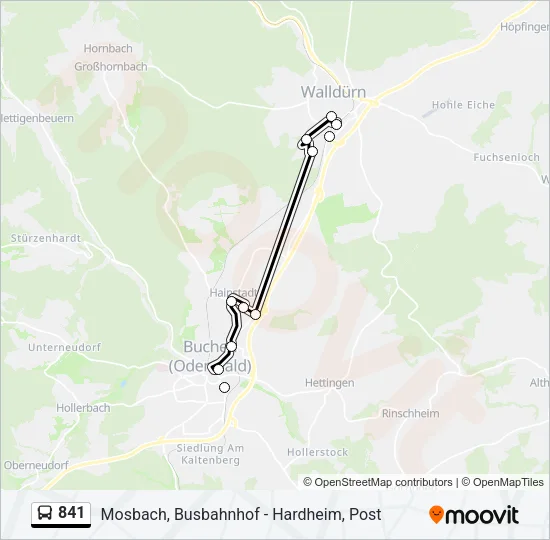 841 Bus Line Map