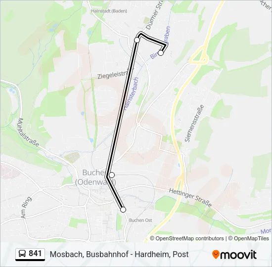 841 Bus Line Map