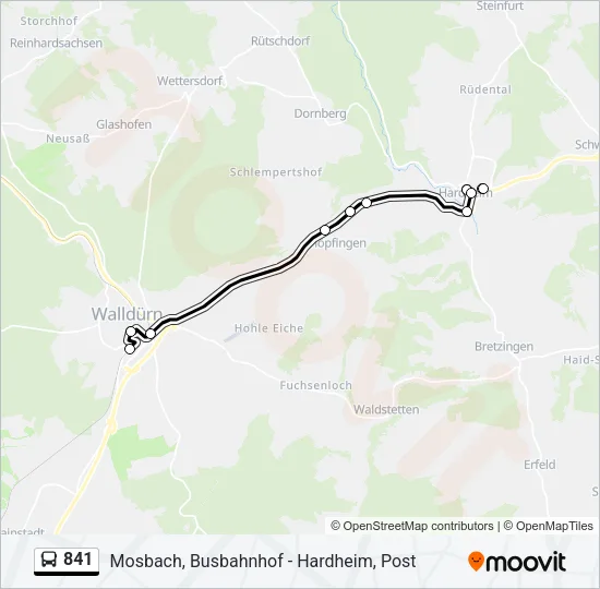 841 Bus Line Map