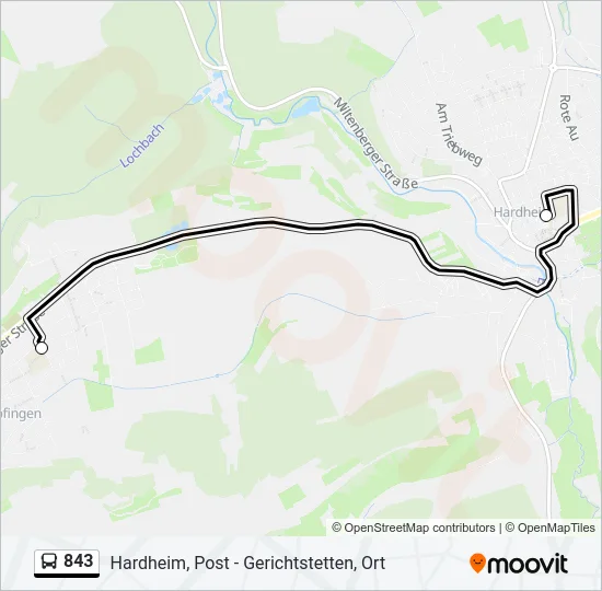 843 Bus Line Map