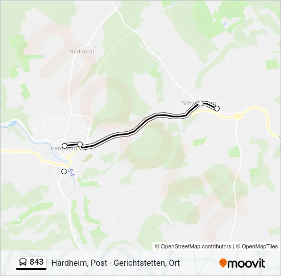 843 Bus Line Map