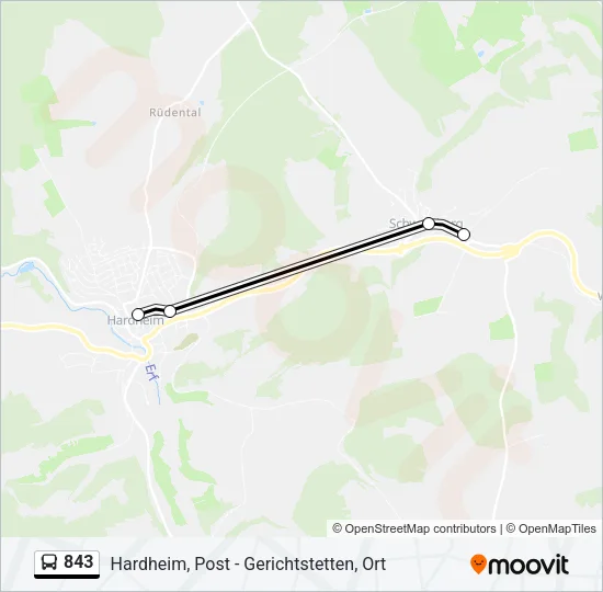 843 Bus Line Map