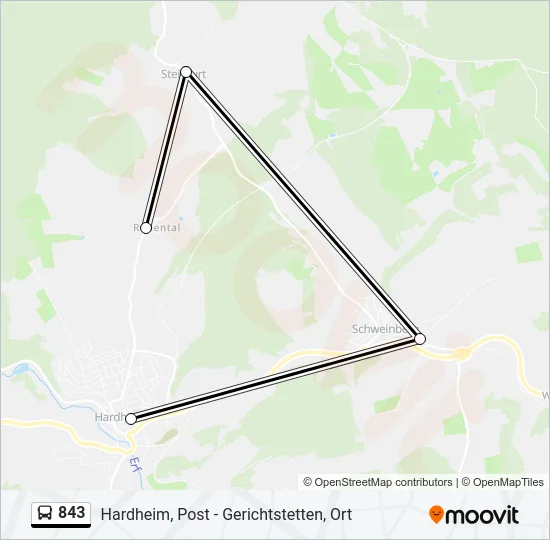 843 Bus Line Map