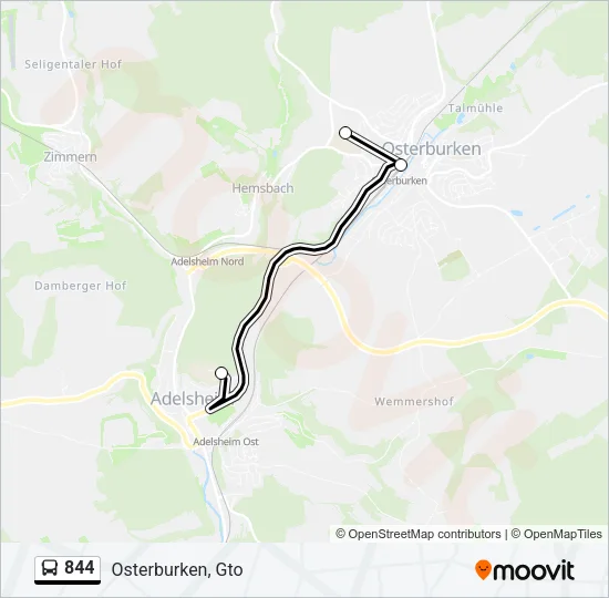 844 Bus Line Map