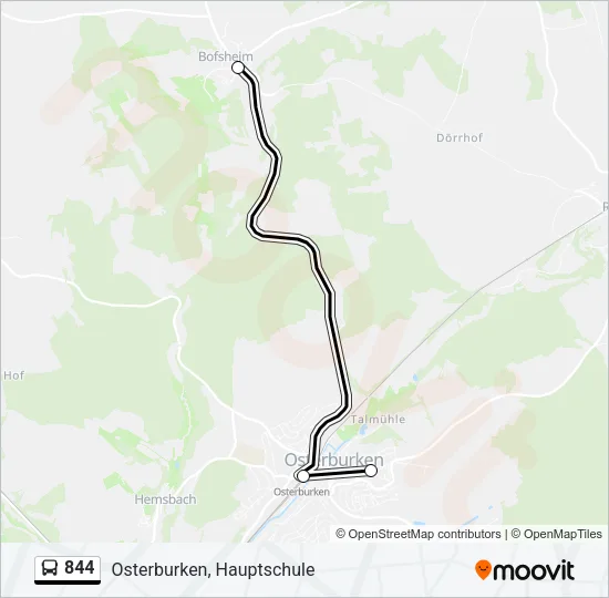 844 Bus Line Map
