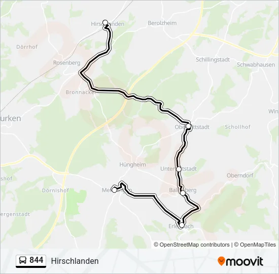 844 Bus Line Map