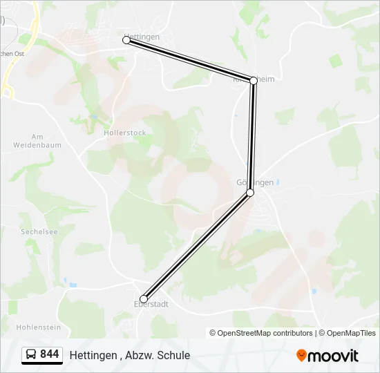 844 Bus Line Map