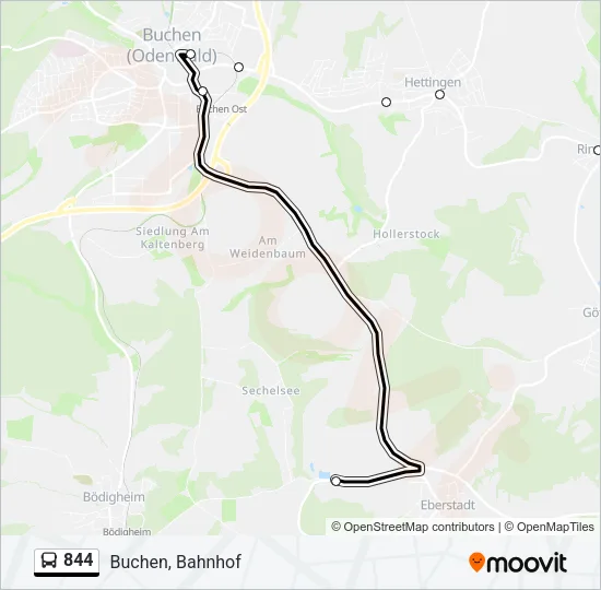 844 Bus Line Map