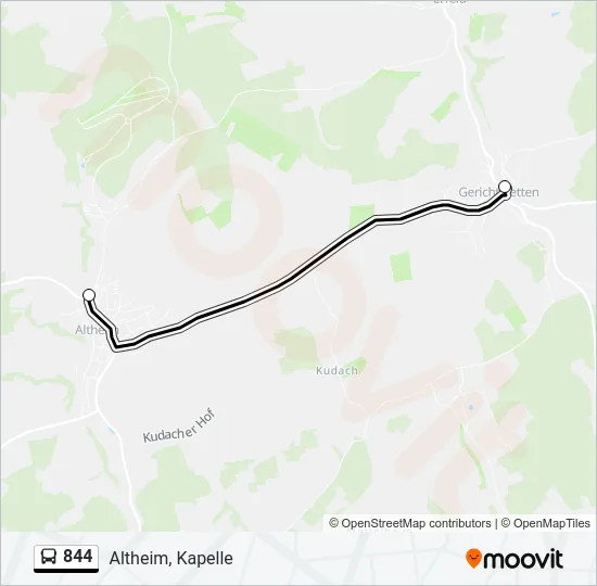 844 Bus Line Map