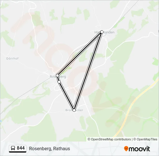 844 Bus Line Map