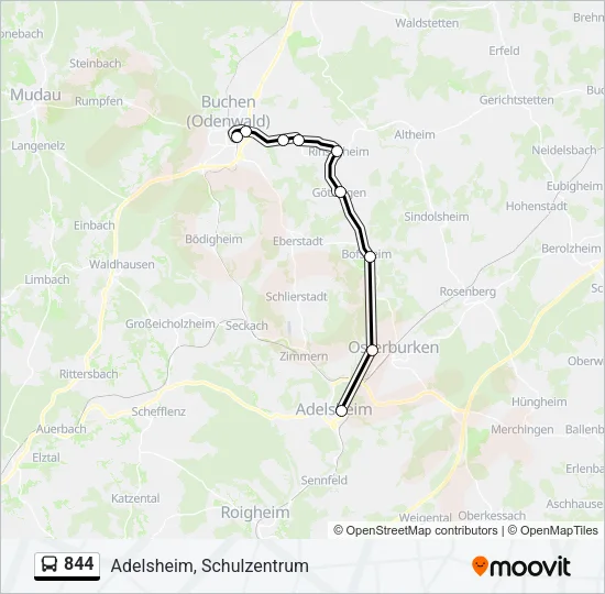 844 Bus Line Map