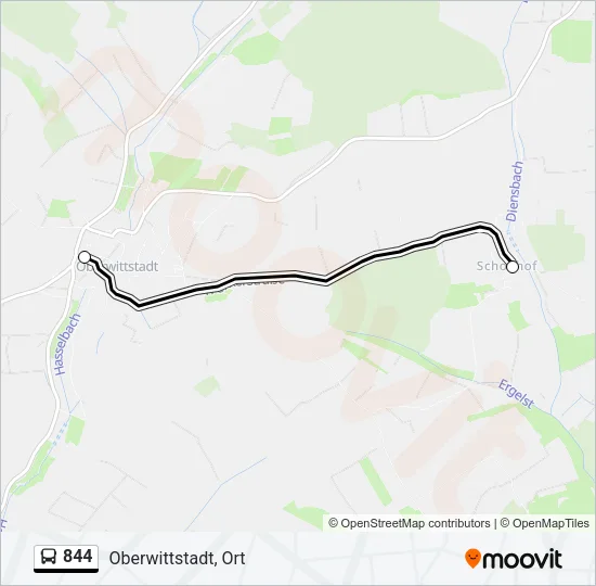 844 Bus Line Map