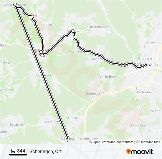 844 Bus Line Map