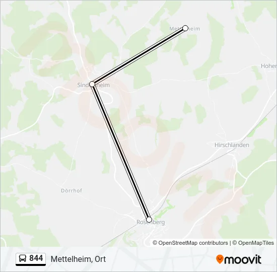 844 Bus Line Map
